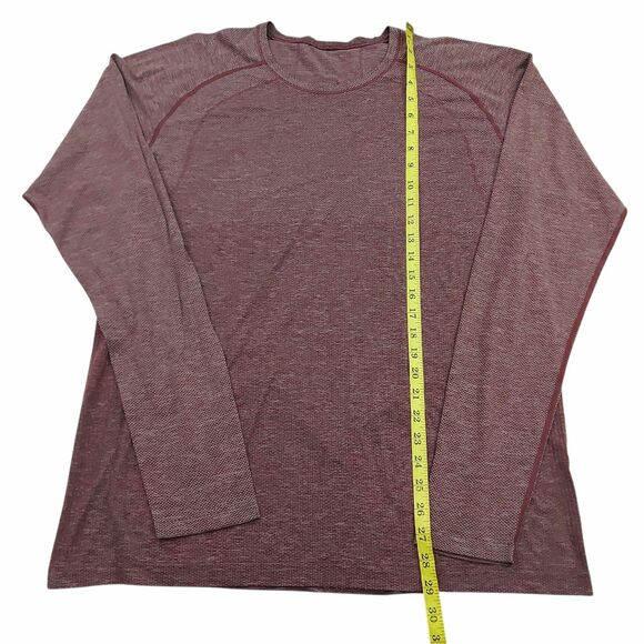 Lululemon Shirt Mens XL Burgundy Live In Practice Seamless Long Sleeve Athletic - Picture 11 of 11